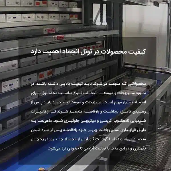 کیفیت محصولات در تونل انجماد اهمیت دارد
