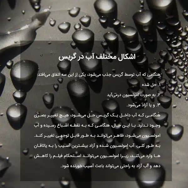 اشکال مختلف آب در گریس