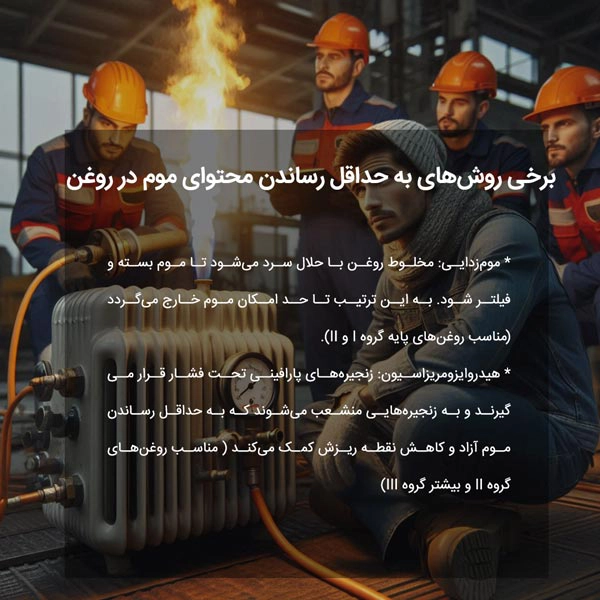 برخی روش‌های به حداقل رساندن محتوای موم در روغن