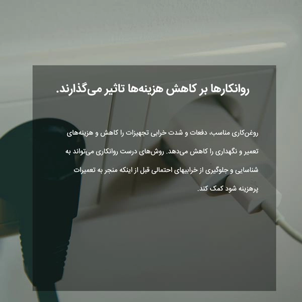 روانکارها بر کاهش هزینه‌ها تاثیر می‌گذارند.