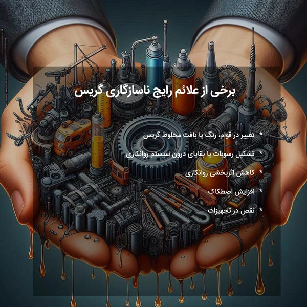 برخی از علائم رایج ناسازگاری گریس