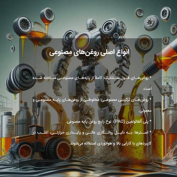 انواع اصلی روغن‌های مصنوعی