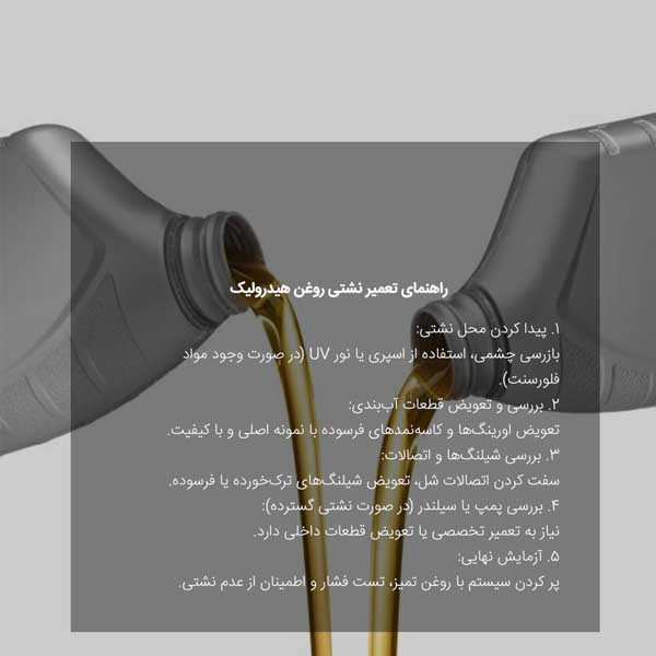 راهنمای تعمیر نشتی روغن هیدرولیک
